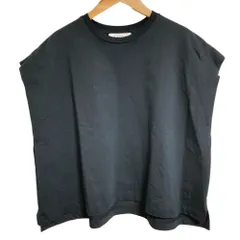 良品 SACRA サクラ FOLDED LINE CROPPED TOP フォールド ライン クロップド トップス 38 ブラック レディース 古着 中古 USEDのサムネイル