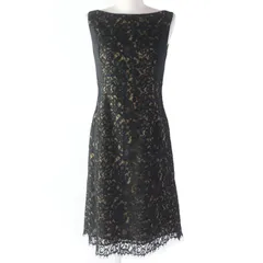 【ドンドン見直し】極美品☆FOXEY フォクシー 34204 レースデザイン ノースリーブ ワンピース ブラック ブラウン 38 日本製 正規品 レディースのサムネイル