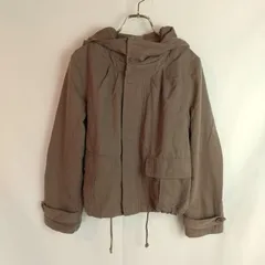 M1-03536 【Women】 KLEIN PLUS(クランプリュス) 長袖 ショート丈ジャケット (38:M相当) /ブラウン 裏地、フード取り外し可能 裏地全体的に毛羽立ち有 色あせ有 K-春秋のサムネイル