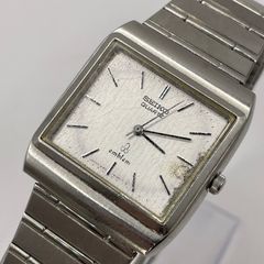 稼動品 SEIKO キングクォーツ 水晶マーク 和紙調文字盤 デイト 腕時計
