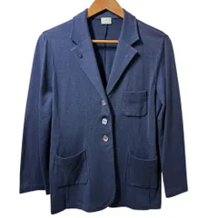 美品 AGNONA アニオナ ニットテーラードジャケット 44 ネイビー レディース 古着 中古 USEDのサムネイル