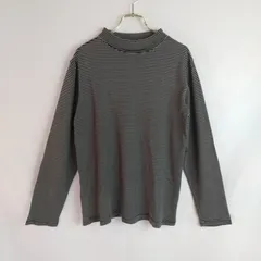 M1-03538 【Mens】 EDWIN(エドウィン) ハイネックニット (M) /黒、グレー ボーダー柄 全体的に毛玉、毛羽立ち有 K-春秋のサムネイル