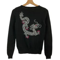 美品 VIVIENNE TAM ヴィヴィアンタム バックドラゴン ニットカーディガン サイズ0 ブラック レディース 古着 中古 USEDのサムネイル