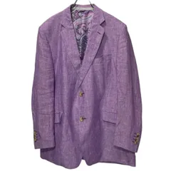 ETRO エトロ リネンテーラードジャケット ペイズリー イタリア製 裏地シルク メンズ 58 (4L) ムラサキ パープル パーティーのサムネイル