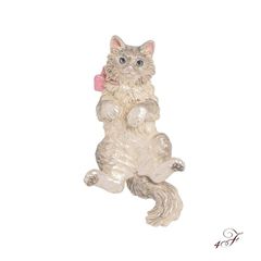 4F Parnato Pock [무료 배송] 새끼 고양이 눈빛 브로치 래그돌 흰색 고양이 브로치 정규 취급점 액세서리 고양이 고양이 고양이 잡화 소품 파타파타 민족