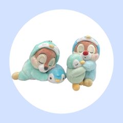 디즈니 [칩 & 데일] 봉제 인형 키 체인 키 체인 DISNEY PAJAMA STYLE