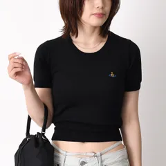 Vivienne Westwood ヴィヴィアン ウエストウッド トップス Bea ショートスリーブニット 1803002Q Y0006 レディース ブラック ニット オーブ ミニロゴ ワンポイント 春夏のサムネイル