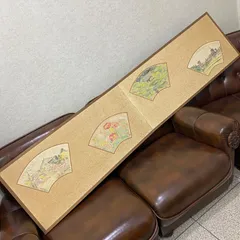 風炉先屏風　茶道具 扇面画　日本画　長方形屏風　茶道　インテリア　コレクション　　@市のサムネイル