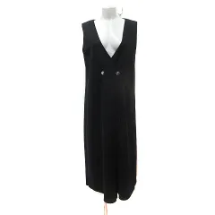 ザラ ZARA ジャンパースカート ワンピース ロング フェイクレザー 黒 ブラック /YI