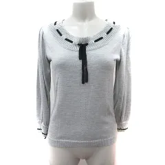 ロペ ROPE カットソー 七分袖 絹 シルク M グレー /YIのサムネイル