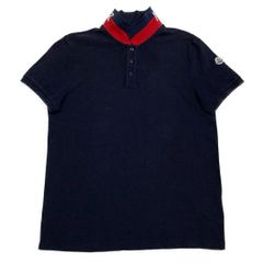 MONCLER 襟ロゴ ポロシャツ ネイビー M - メルカリ
