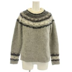極美品 バトナー モヘヤ ラトビアンクルーネック長袖ニット アルパカ