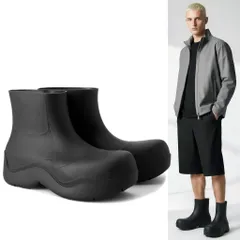 1 BOTTEGA VENETA ボッテガヴェネタ 640043 V00P0 1000 ブラック レインブーツ パドルブーツ size 42のサムネイル