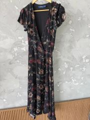 専用！ラルフローレン シルク100%花柄ワンピース カーキ 半袖 ベルト