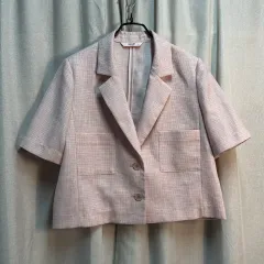 L SOUP スプ 半袖 CHECK クロップド ジャケット ピンクのサムネイル