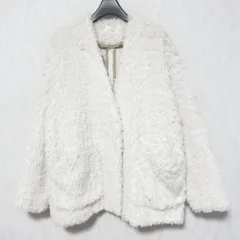 美品 yori ヨリ プードルカーディガン ボアジャケット YR1925-101AT サイズF アイボリー レディース 古着 中古 USEDのサムネイル