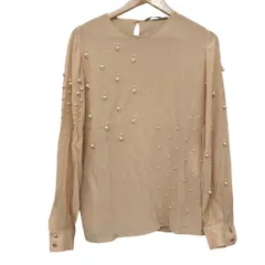 良品 Stella McCartney ステラマッカートニー パール付き シルクブラウス サイズ38 ピンクベージュ レディース 古着 中古 USEDのサムネイル