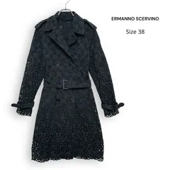 ERMANNO SCERVINO エルマンノ シェルヴィーノ 刺繍 レース トレンチコート ベルト付き Size38のサムネイル