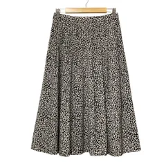 美品 MACKINTOSH マッキントッシュ RATTI レオパードプリント ロングスカート サイズ40 ブラック レディース 古着 中古 USEDのサムネイル