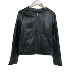 良品 URBAN RESEARCH アーバンリサーチ ラムレザー ノーカラージャケット 36 ブラック レディース 古着 中古 USEDのサムネイル