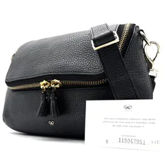 美品 アニヤハインドマーチ Anya Hindmarch ショルダーバッグ フラップ リボン スマホポーチ コインケース ブラック 黒 レザー 本革 斜め掛け クロスボディ ボーナス 夏休み 夏コーデ ご褒美 旅行 サマーギフトのサムネイル