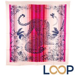 25148✨レア エルメス プリーツカレ スカーフJUNGLE LOVE シルク 