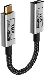 USB-C 延長ケーブル オス - メス Thunderbolt5/4/3 対応、短尺 30cm、USB5 対応 80Gbps 高速データ転送、240W PD3.1 急速充電、16K@60Hz/8K@120Hz ビデオ出力のサムネイル