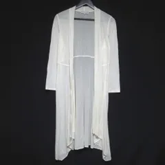 美品 MACKINTOSH LONDON マッキントッシュロンドン オープンフロント シアー ロング サマーニット カーディガン サイズ38 アイボリー レディース 古着 中古 USEDのサムネイル