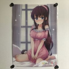 X2814 ◆미개봉품 타키모토 히후미 NEW GAME A3사이즈 클리어 포스터