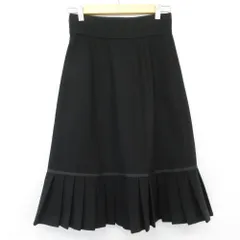美品 MARC JACOBS マークジェイコブス ウールカシミヤ プリーツヘム ミディスカート サイズ2 ブラック レディース 古着 中古 USEDのサムネイル