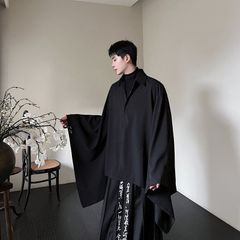 ラッドミュージシャン 着物ロングコート フェザー リーフ 黒 トート 