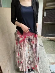 ヴィンテージ プリーツ パータン ロング スカートのサムネイル
