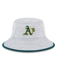 뉴 엘라 남성 액세서리 모자 New Era Mens Gray Oakland Athletics Game Bucket Hat Gray 회색