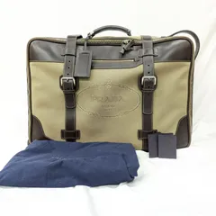 【未使用】プラダ PRADA ロゴジャガード トランクケース 旅行バッグ キャンバス レザー ベージュ ブラウン【中古/鑑定済/鍵欠品】のサムネイル