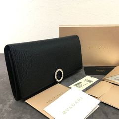 新品同様 ブルガリ BVLGARI 二つ折り 長財布 ブラック レザー MB61