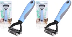 Petner(ペットナー) 抜け毛ごっそり ペットブラシ 毛玉取り 毛玉ほぐし 抜け毛取り「プロトリマー監修」長毛 短毛 犬・猫 水洗い可能 [青] [大]のサムネイル