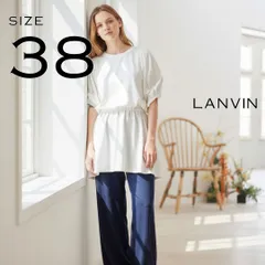 【美品】LANVIN en Bleuランバンオンブルー バックオープン ウエストギャザー パフスリーブチュニック 38(M) 白ホワイト 【古着】【中古】【送料無料】のサムネイル