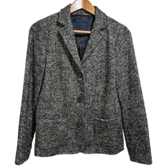 美品 'S Max Mara エスマックスマーラ モヘヤ×アルパカブレンド ツイード シングル テーラードジャケット 42 グレー系 レディース 古着 中古 USEDのサムネイル