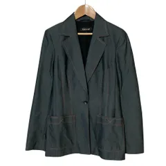 美品 ESCADA エスカーダ 配色ステッチ テーラードジャケット 36 グレー レディース 古着 中古 USEDのサムネイル