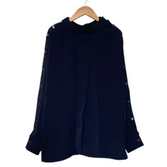 美品 LOVELESS ラブレス バイカラーブラウス サイズ36 ネイビー ブラック レディース 古着 中古 USEDのサムネイル