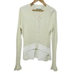 美品 クリーニング済 3.1 Phillip Lim 3.1フィリップリム シルクブレンド レイヤード リブニットカーディガン XS アイボリー レディース 古着 中古 USEDのサムネイル