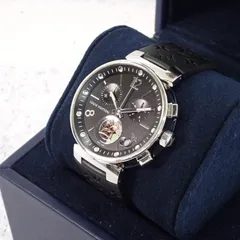 ルイヴィトン LOUIS VUITTON タンブール ムーンスターGM Q8D11Z 腕時計 ステンレススチール ラバー ブラック 黒 シルバー クオーツ ブラック文字盤 ギフト メンズ 紳士用【中古】【ABランク】のサムネイル