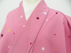 【京松】小紋 雪結晶 着物 身丈約168cm 裄丈約72.5cm kyo8z06-1125のサムネイル