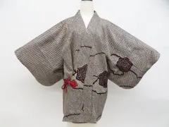 【京松】道中着 総絞り 仕付け付 昭和レトロ 着物 正絹 身丈約80cm 裄丈約64.5cm kyo8z06-1130のサムネイル