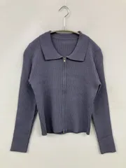 FUN ファン カーディガン/ボレロ F ブルー ニット 無地 ショート丈 長袖 レディースのサムネイル