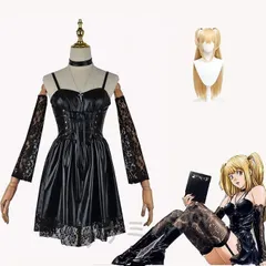 デスノート 弥海砂 あまね ミサ コスプレ衣装 コルセット着 ウィッグ付き レースの靴下 大人 日常着 コスチューム 変装 仮装 文化祭 学のサムネイル