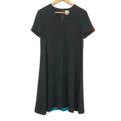 PaulSmith(ポールスミス) ワンピース サイズ40 L レディース美品  - 黒×レッド×マルチ Vネック/半袖/ロングのサムネイル
