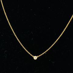 TIFFANY バイザヤードネックレス K18YG イエローゴールド 一粒ダイヤ