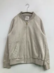 BACK NUMBER バックナンバー ブルゾン L ベージュ スエード 無地 ショート丈 フードなし ジップアップ メンズのサムネイル