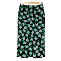 美品 DIANE VON FURSTENBERG ダイアンフォンファステンバーグ フラワープリント ストレッチ タイトスカート サイズ4 ブラック レディース 古着 中古 USEDのサムネイル